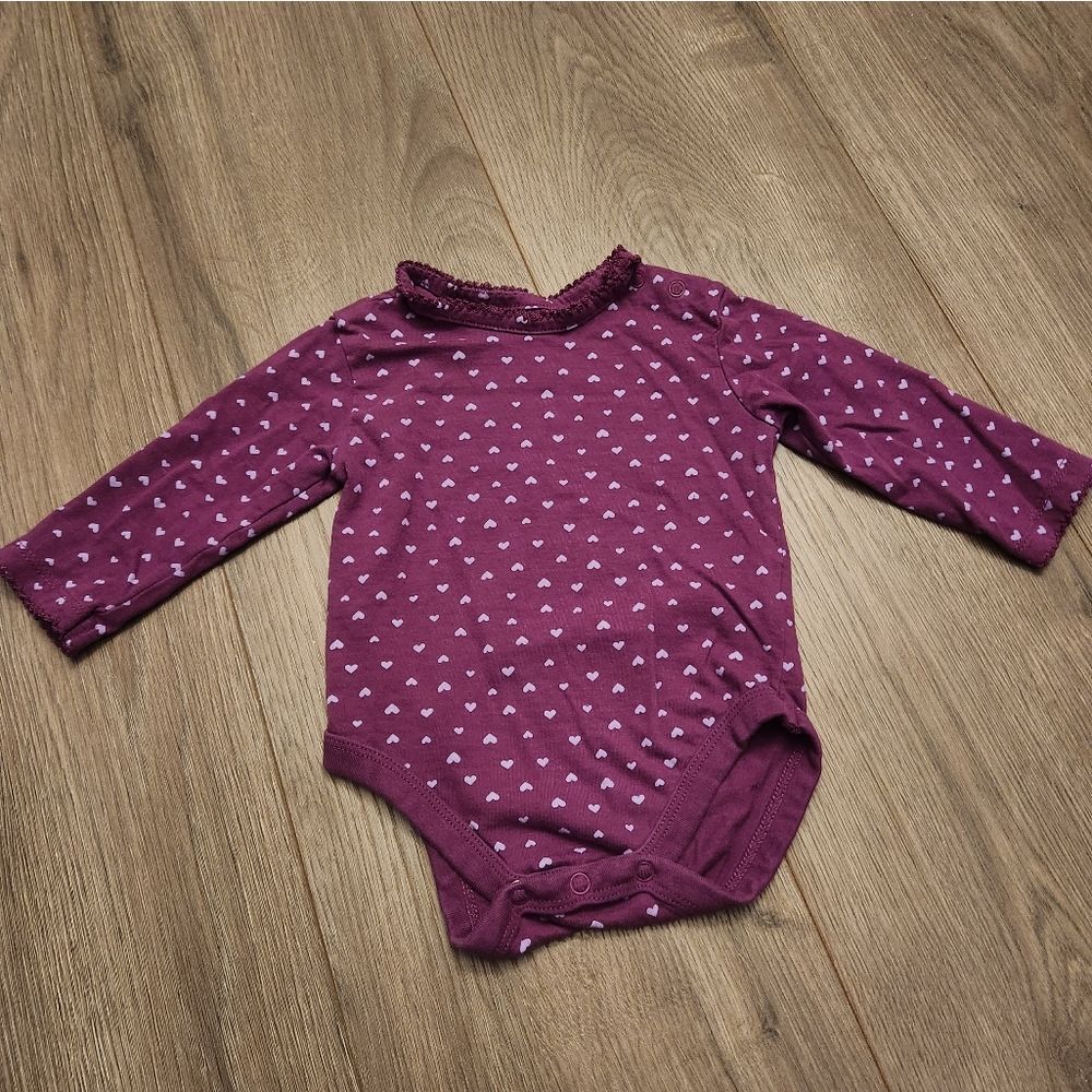 Made with love by place Heart Print 3-6 month onesie
